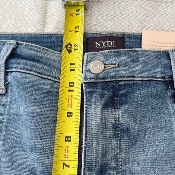 NYDJ Marilyn Straight Ankle Jeans Womens 16 Blue Stretch Patch Pocket - Picture 11 of 14